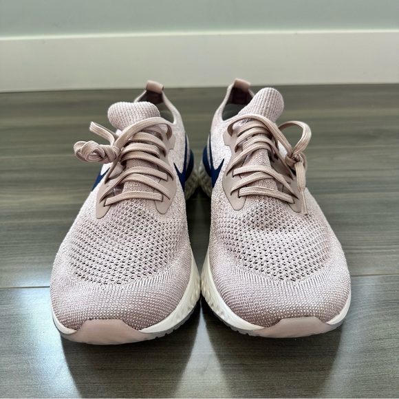 NIB Nike Epic React Flyknit, Size 9, Diffused Taupe/Blue Void - Picture 2 of 6